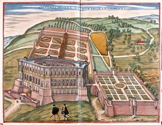 Caprarola a zahrady, Itálie - v "Civitates Orbis Terrarum" od Georga Brauna, Kolín nad Rýnem 1617