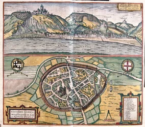 Cochem, Německo - v "Civitates Orbis Terrarum" od Georga Brauna, Kolín nad Rýnem 1617