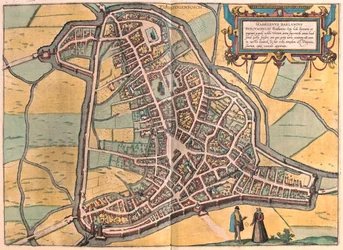 Hertogenbosch, Nizozemsko - v knize "Civitates Orbis Terrarum" od Georga Brauna, Kolín nad Rýnem 1617