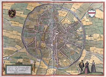 Leuven, Belgie, v "Civitates Orbis Terrarum" od Georga Brauna, Kolín nad Rýnem 1617
