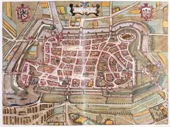 Luneburg, Německo - v "Civitates Orbis Terrarum" od Georga Brauna, Kolín nad Rýnem 1617