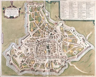 Padova, Itálie - v "Civitates Orbis Terrarum" od Georga Brauna, Kolín nad Rýnem 1617