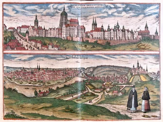 Praha (Čechy), Česká republika - v "Civitates Orbis Terrarum" Georga Brauna, Kolín nad Rýnem 1617