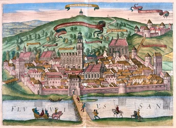 Přemyšl, Polsko - v knize "Civitates Orbis Terrarum" od Georga Brauna, Kolín nad Rýnem 1617