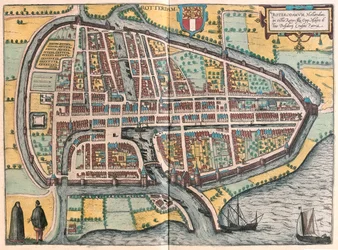Rotterdam, Nizozemsko - v "Civitates Orbis Terrarum" od Georga Brauna, Kolín nad Rýnem 1617