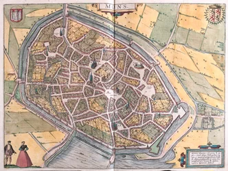 Ruen, Nimes a Bordeaux, Francie - v "Civitates Orbis Terrarum" od Georga Brauna, Kolín nad Rýnem 1617