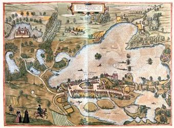 Schleswing, Holštýnsko, Německo - v "Civitates Orbis Terrarum" od Georga Brauna, Kolín nad Rýnem 1617