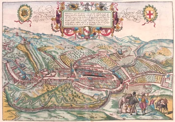 Serravalle, Vittorio Veneto (Treviso), Itálie - v "Civitates Orbis Terrarum" od Georga Brauna, Kolín nad Rýnem 1617