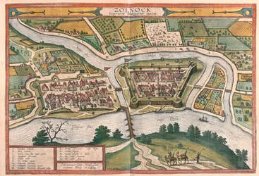 Szolnok, Maďarsko - v "Civitates Orbis Terrarum" od Georga Brauna, Kolín nad Rýnem 1617