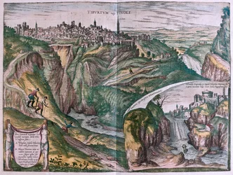 Tivoli, Itálie - v "Civitates Orbis Terrarum" od Georga Brauna, Kolín nad Rýnem 1617