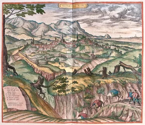 Velletri, Itálie - v "Civitates Orbis Terrarum" od Georga Brauna, Kolín nad Rýnem 1617
