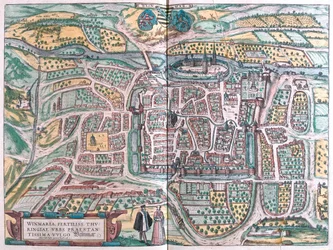 Výmar, Německo - v knize "Civitates Orbis Terrarum" od Georga Brauna, Kolín nad Rýnem 1617