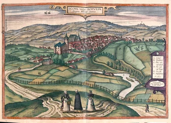 Zschopau, Německo - v "Civitates Orbis Terrarum" od Georga Brauna, Kolín nad Rýnem 1617