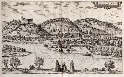 Pressburg Bratislava. Z: Terárium Civitates orbis, 1588