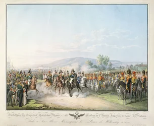 Tabulka císařské armády celého Ruska, z "Tableau des Armees de l"Europe", od Ludwiga Von Kleista, kolem 1828-1845