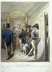 Kancelář divadla Francais, z Tableau de Paris, 1815-30 (wc na papíře)
