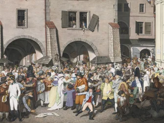 Rušné tržiště, Praha, 1804
