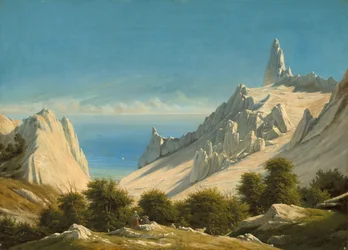 Pohled na Sommerspiret, Cliffs of Møn, 1846.