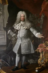 Fredrik I., švédský král, asi 1720 (olej na plátně)
