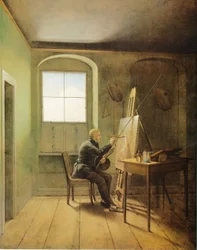 Německy: Caspar David Friedrich ve svém ateliéru Caspar David Friedrich ve svém ateliéru (1811)