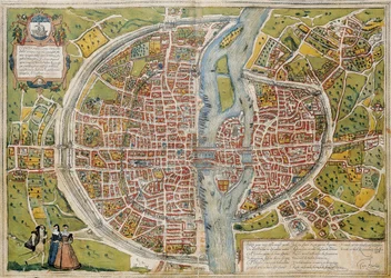 BRAUN, Jiří (1541-1622). ORTELIUS, Abraham (1527-1598). HOGENBERG, Franz (1535-1590). Civitatis Orbis Terrarum (Theatrum orbis terrarum). 1572-1617. Paříž (1572). Svazek I. Lepty. ŠPANĚLSKO. KASTILIE A LEÓN. Salamanca. Univerzitní knihovna v Salamance