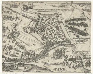 Obléhání Grolu od Frederika Hendrika, 1627 Stadische belager- und einnemung der stat Groll. 1627 (název na objektu)