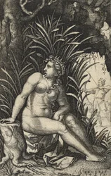 Procris a Cephalus, 1539 (rytina na položený papír)