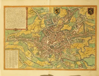 Mapa Gentu, Gand z Civitates Orbis Terrarum od Georga Brauna