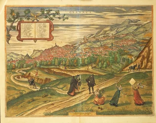 Mapa Granady z mapy světa od Georga Brauna