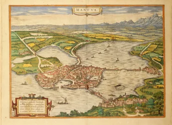 Mapa Mantovy z mapy světa od Georga Brauna