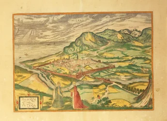 Mapa Pesara z druhé světové války od Georga Brauna