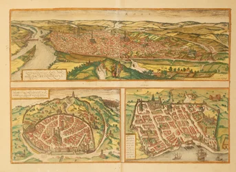 Mapa Rouen, Nimes a Bordeaux z druhé světové války od Georga Brauna