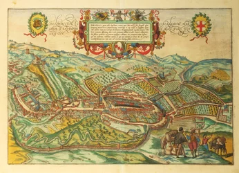 Mapa Serravalle Scrivia, region Piemont z mapy světa od Georga Brauna