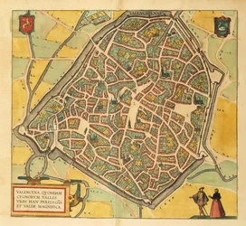 Mapa Valenciennes ze Spojených států amerických od Georga Brauna