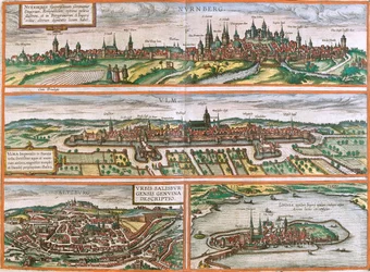 Norimberk, Ulm, Salzburg, Lindau, Německo, Rakousko