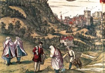 Mauricius z Alhambry, rytina George Brauna v „Civitatis Orbis Terrarum“ od Franze HOGENBERGA (1535-1590), editoval Gottfried Kempesen v Kolíně nad Rýnem v šesti svazcích