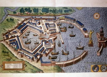 Starověký přístav Ostia, atlas Braun a Hogenberg