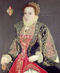 Mary Dentonová, rozená Martynová, 15 let, 1573 (olej na desce)
