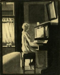 Dorothy hrající na klavír, 30. listopadu 1931