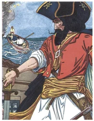 Portrét piráta Ilustrace z „Chlapecké knihy pirátů“ od George Alberta Williamse (1875-1932) 1913
