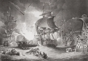 Bitva u Nilu, 1. srpna 1798, z knihy "Ilustrace z anglických a skotských dějin", II. díl
