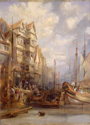 Gray Horse Inn, Quayside, Newcastle upon Tyne (olej na plátně)