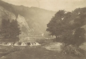 Vchod do Dove Dale, Derbyshire, 80. léta 19. století, tištěno 1888., 80. léta 19. století, tištěno 1888.