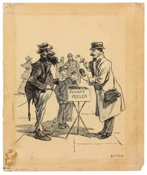 Street Vendor, cca 1895 (inkoust na papíře)