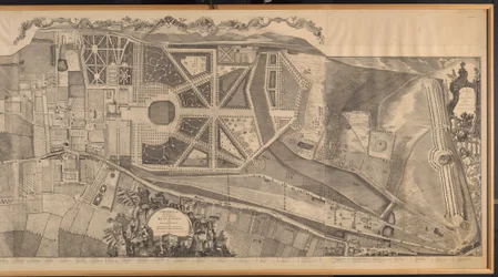Topografický průzkum farnosti Kensington s plány a pohledy na královský palác a zahrady, Hyde Park a Knightsbridge