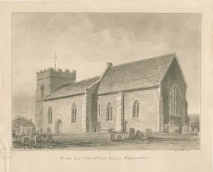 Stowe Church: sépie lavírovaná kresba