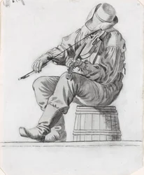 Skřipec (studie k Veselým člobrdům) (recto)