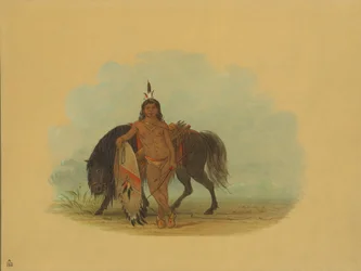 Šajenský válečník odpočívá na svém koni, 18611869.