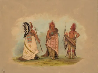 Náčelník Pawnee se dvěma válečníky, 18611869.