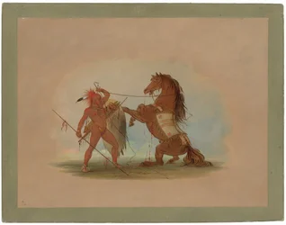 Pawnee Warrior obětující svého oblíbeného koně